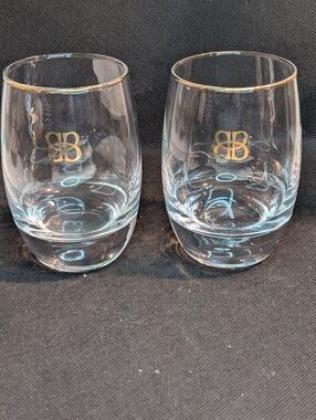 2 Baileys Irish Cream is Liqueur Gold Banded Cocktail Glass Hollywood Regency